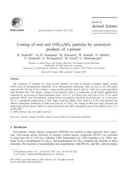 Coating of soot and (NH4)2SO4 particles by ozonolysis products of