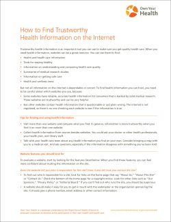 How to Find Trustworthy Health Information on