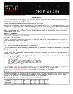 Secret Writing Overview - Knowing Poe
