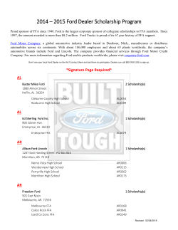 2014 &ndash; 2015 Ford Dealer Scholarship Program