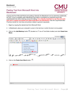 Pasting Text from Microsoft Word into Blackboard