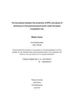 The boundaries between the protection of IPR`s