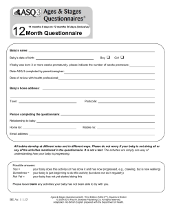 12 Month Questionnaire