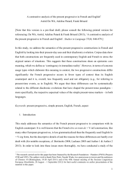 A contrastive analysis of the present progressive in French and