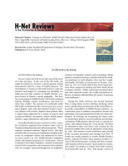 An Old South in the Making - H-Net