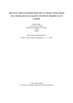 How Metal trade unions from CEE and SEE have managed to