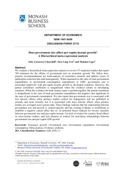Does government size affect per-capita income growth?
