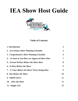 IEA Show Host Guide