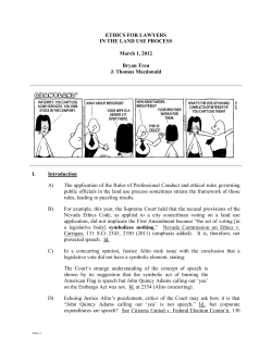 ETHICS FOR LAWYERS IN THE LAND USE PROCESS March 1