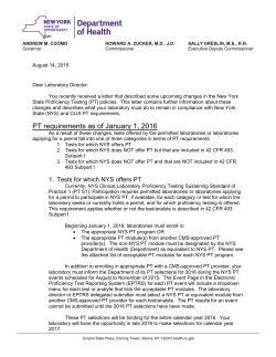 PT requirements as of January 1, 2016