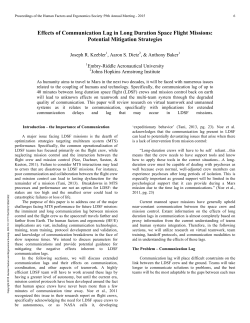 Effects of Communication Lag in Long