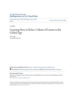 Culture of Leisure in the Gilded Age