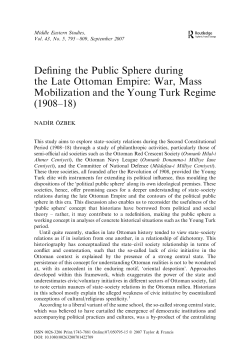 Defining the Public Sphere during the Late Ottoman Empire: War