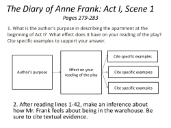 The Diary of Anne Frank: Act I, Scene 1
