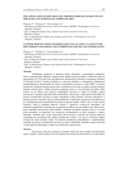 196 THE APPLICATION OF HOT ISOSTATIC PRESSING PROCESS