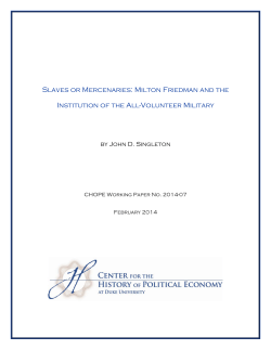 Slaves or Mercenaries - Center for the History of Political Economy