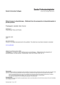 Ethical issues in physiotherapy