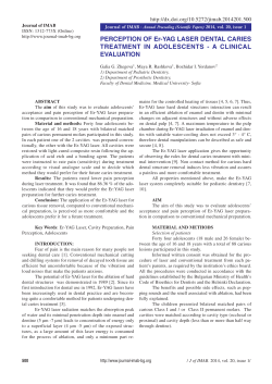 PERCEPTION OF Er-YAG LASER DENTAL