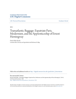 Transatlantic Baggage: Expatriate Paris, Modernism, and the