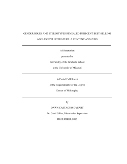 GENDER ROLES AND STEREOTYPES REVEALED IN RECENT