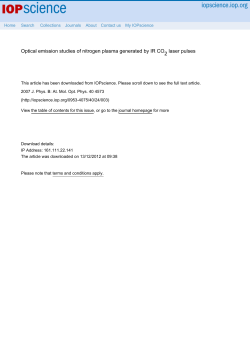 Optical emission studies of nitrogen plasma generated by IR