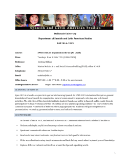 Dalhousie University Department of Spanish and Latin American