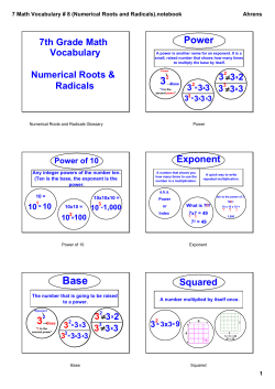 (Numerical Roots and Radicals).
