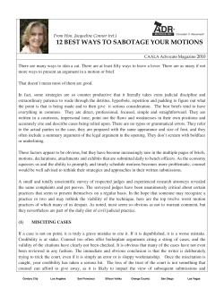 Sabotaging Motions - ADR Services, Inc.