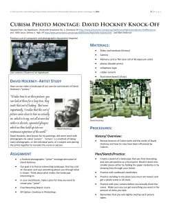 Cubism Photo Montage: David Hockney Knock-Off