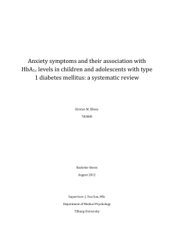 Anxiety symptoms and their association with HbA1c levels in