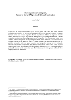 The Emigration of Immigrants, Return vs. Onward Migration