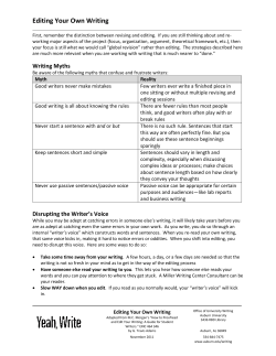 Editing Your Own Writing