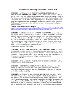 October 2016 hiking schedule for non members