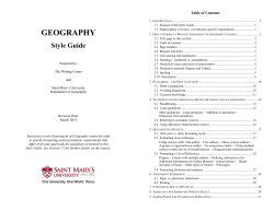 geography - Saint Mary`s University