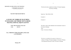 a study of verbs of matching in english and their vietnamese
