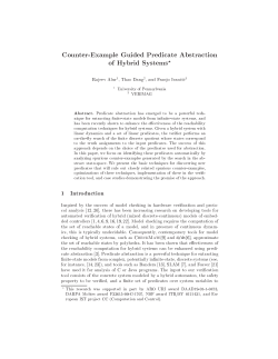 Counter-Example Guided Predicate Abstraction of