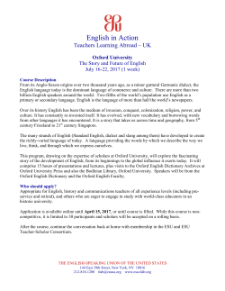 Course Description - English-Speaking Union of the United States