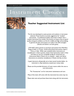 Instrument selection list - Cupertino Union School District