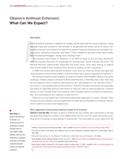 Obamaʼs Antitrust Enforcers: What Can We Expect?