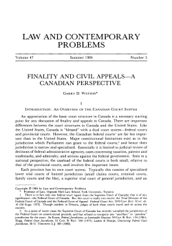 Finality and Civil Appeals&acirc;&bull;flA Canadian Perspective