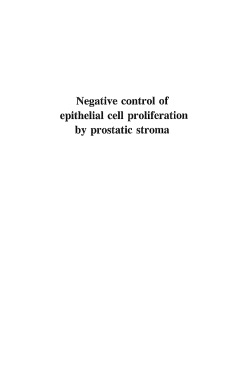 Negative control of epithelial cell proliferation by prostatic stroma