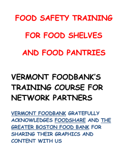 Food Safety Training For Food Shelves-Pantries