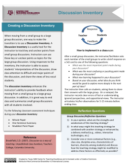 Discussion Inventory