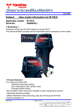 13-009 M70CX New model information