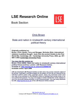 State and Nation in 19th Century International Political Theory