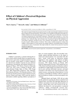 Effect of Children`s Perceived Rejection on Physical Aggression