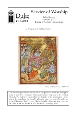 04-09-17 Duke Chapel Palm Sunday Bulletin