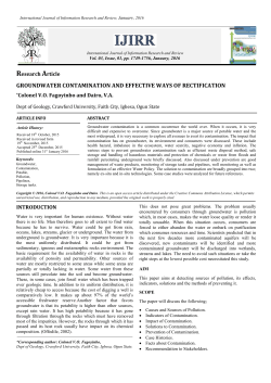 GROUNDWATER CONTAMINATION AND EFFECTIVE WAYS OF