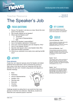 The Speaker`s Job