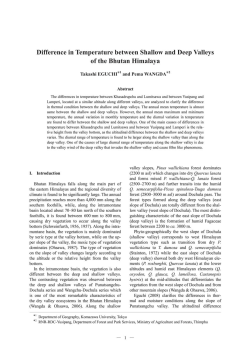 Difference in Temperature between Shallow and Deep Valleys of